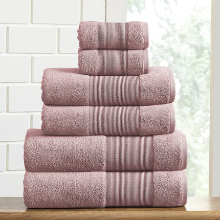 Modern Threads Air Cloud 6-Piece towel set Silver Pink 5ACTL6PE-PNK-ST